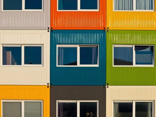 Students in containers