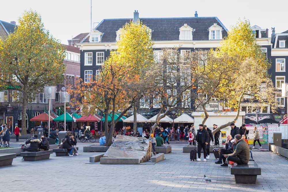 Het Rembrandtplein in Amsterdam