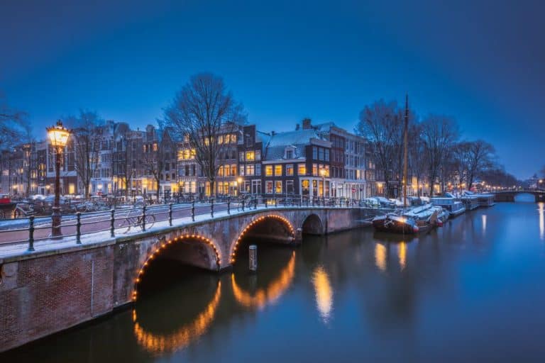 Winterse brug in Amsterdam