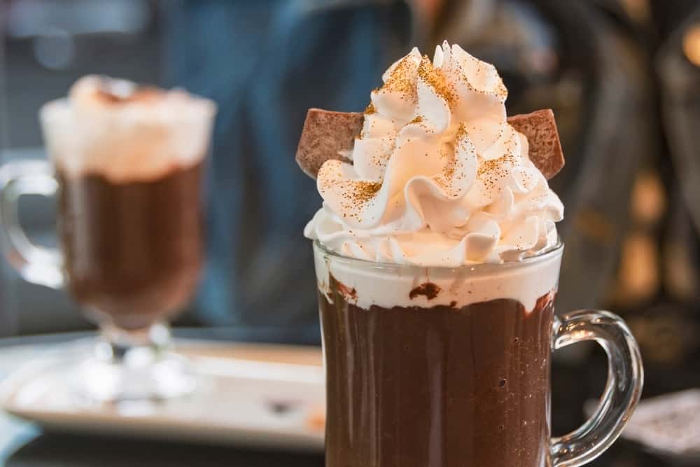 hot chocolate with whipped cream