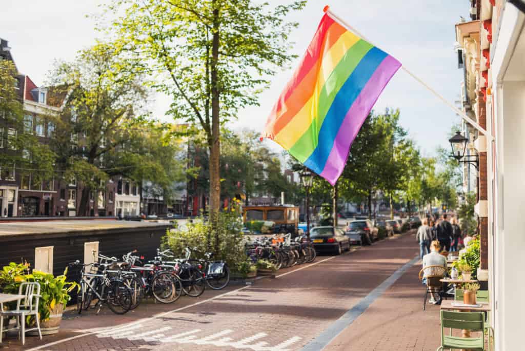 Pride vlag in Amsterdam