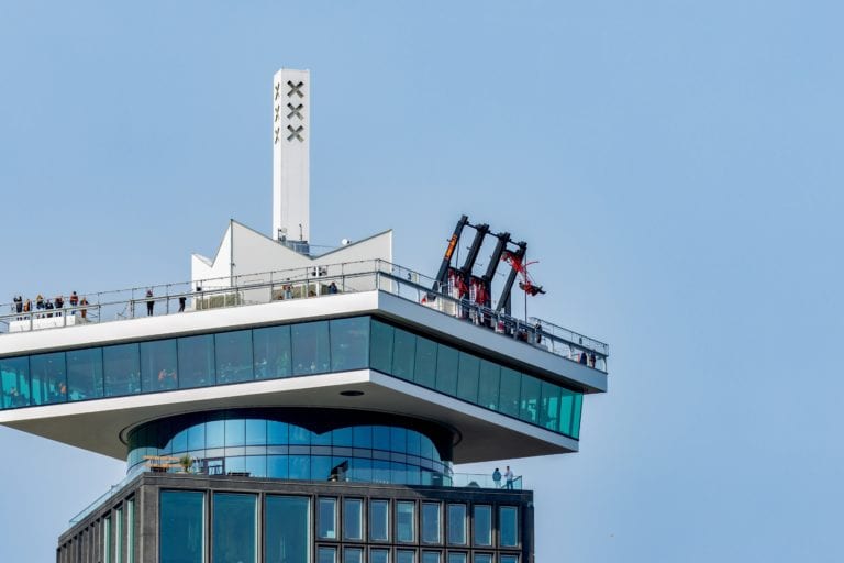 Amsterdam lookout tower with a swing