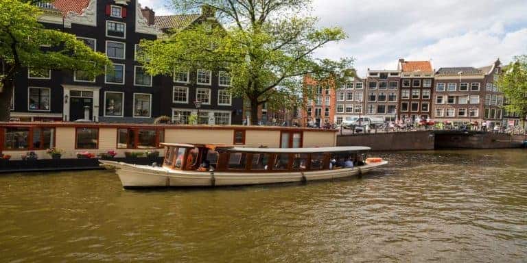 boat on the canals in Amsterdam boat trips