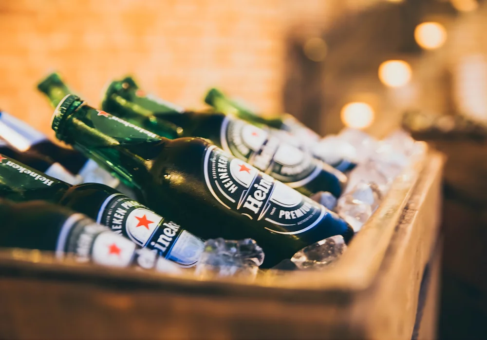 Heineken beer bottles on the Amsterdam Beer Boat
