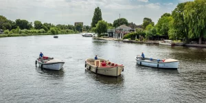 3 Boote auf den Haarlemse Grachten