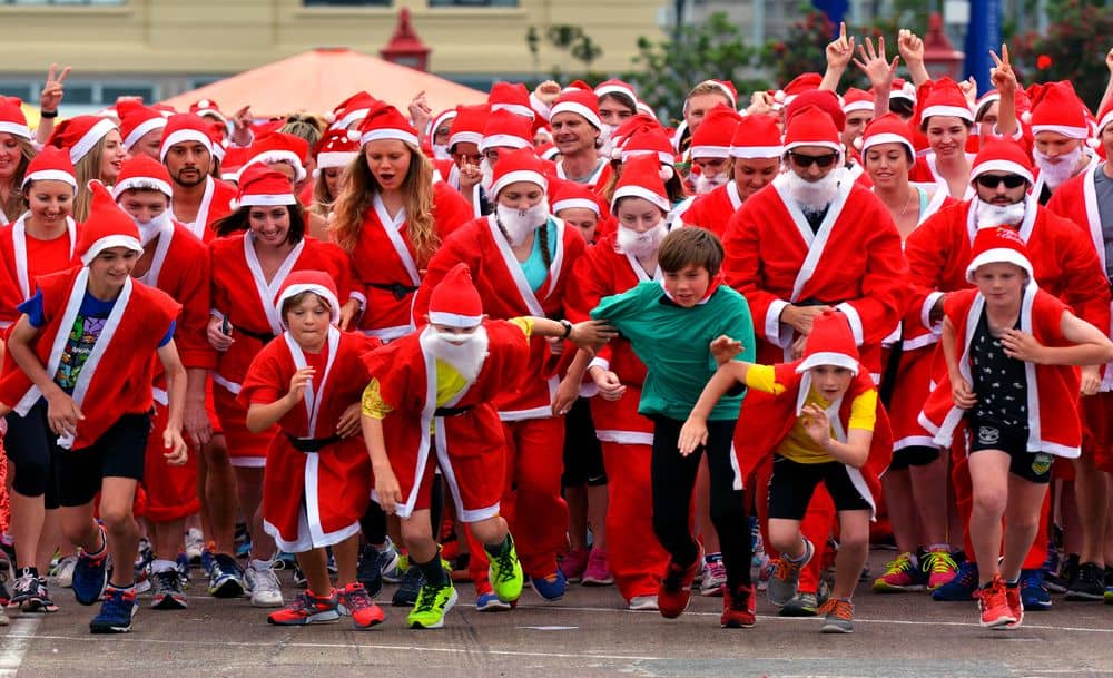 Santa Run tijdens kerstdagen