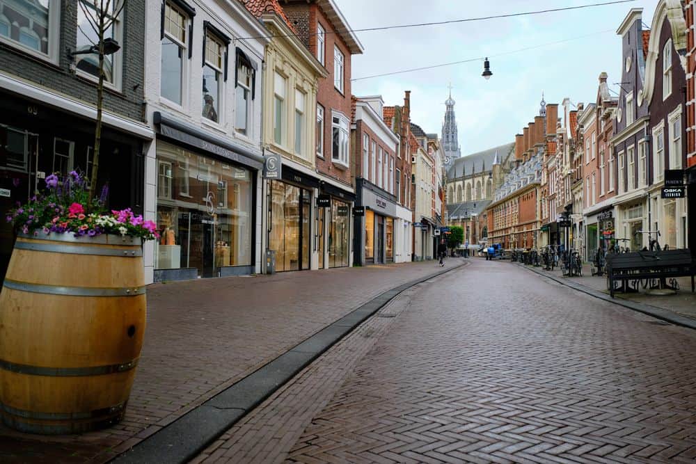 Shopping street in Haarlem