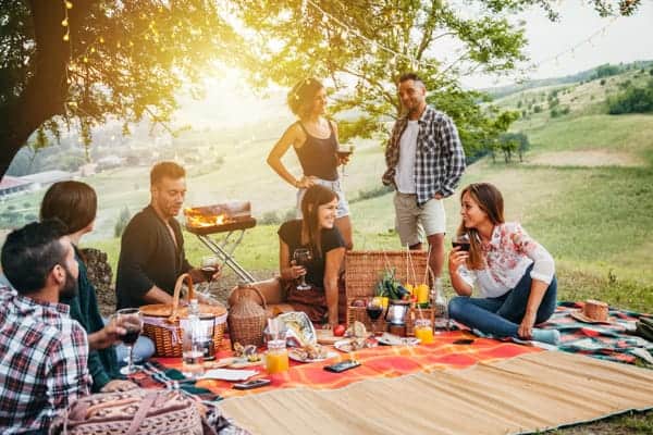 picknicken tijdens bedrijfsuitje