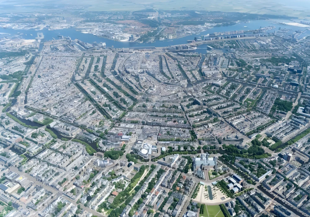 amsterdam grachten van bovenaf